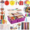 3000 Pcs Large Art and Craft Supplies for Kids, Christmas Toddler DIY Craft Art Supply Set with 3-Layer Folding Storage Box for Kids Project Activity view 1