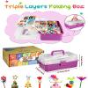 3000 Pcs Large Art and Craft Supplies for Kids, Christmas Toddler DIY Craft Art Supply Set with 3-Layer Folding Storage Box for Kids Project Activity view 2