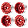 QUPA AM STORE 4PCS 1.9" Beadlock Wheel Rims Hubs for 1:10 Axial SCX10 90046 TRX4 RC Crawler Car (Red) view 2