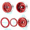QUPA AM STORE 4PCS 1.9" Beadlock Wheel Rims Hubs for 1:10 Axial SCX10 90046 TRX4 RC Crawler Car (Red) view 4