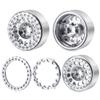 QUPA AM STORE 4PCS 1.9" Beadlock Wheel Rims Hubs for 1:10 Axial SCX10 90046 TRX4 RC Crawler Car (Silver) view 3