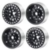 QUPA AM STORE4PCS 1.9" Beadlock Wheel Rims Hubs for 1:10 Axial SCX10 90046 TRX4 RC Crawler Car (Black) view 2