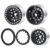 QUPA AM STORE4PCS 1.9" Beadlock Wheel Rims Hubs for 1:10 Axial SCX10 90046 TRX4 RC Crawler Car (Black) view 3