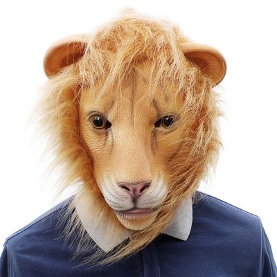 Abaodam Halloween Halloween Lion Head Lion Headgear Overhead Animal Costume for Novelty Carnival Party Masquerade Birthday Cosplay Masquerade