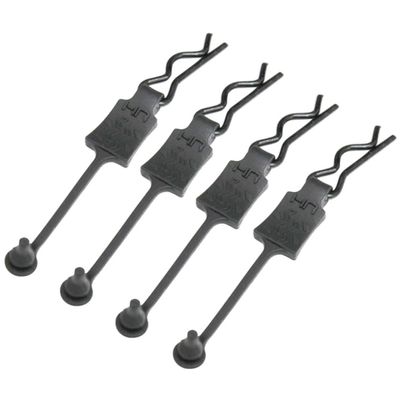 Hot Racing BWP39E01 Black Body Clips 26mm Long 1.5mm Wire (4)