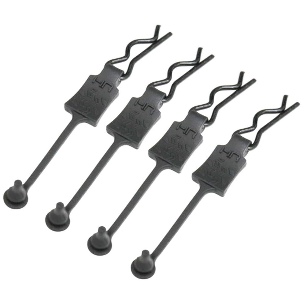 Hot Racing BWP39E01 Black Body Clips 26mm Long 1.5mm Wire (4)