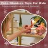 iLAND Cute Kids Toys for Girls 6-8 Lovely Dollhouse Furniture on 1/12 Scale Gingham Doll House Couch Set inc 2 Miniature Sofas 1 End Table 1 Rug Small for Girls view 2