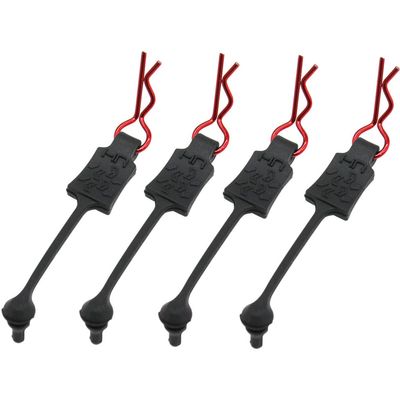 Hot Racing BWP39T02 Red Bent Body Clips 23mm Long 1.2mm Wire (4)