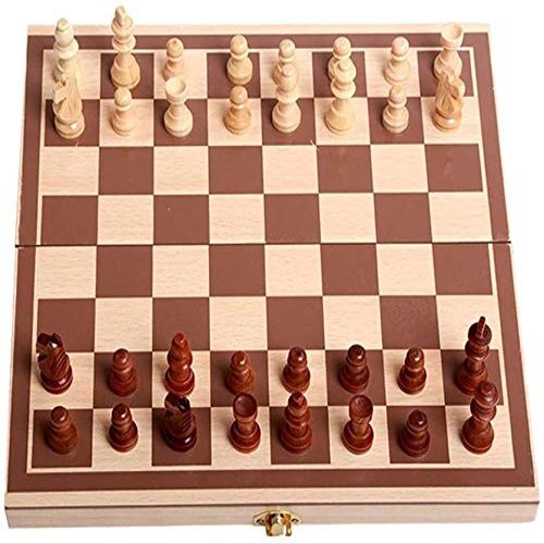 Chess, Chess Set for Adults Kids Magnetic Folding and Internal Storage, Brown Thick Wooden Chess, Portable Toy for Children and Young People, Puzzle/Gift