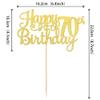 1 PCS Happy 70th Birthday Cake Topper Gold Glitter Cheers to 70 Years Birthday Cake Pick Seventy 70 Fabulous Cake Decoration for Happy 70th Birthday Anniversary Party Decorations Supplies view 2