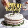 1 PCS Happy 70th Birthday Cake Topper Gold Glitter Cheers to 70 Years Birthday Cake Pick Seventy 70 Fabulous Cake Decoration for Happy 70th Birthday Anniversary Party Decorations Supplies view 4