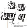 1 PCS Happy 70th Birthday Cake Topper Glitter Cheers to 70 Years Birthday Cake Pick Seventy 70 Fabulous Cake Decoration for Happy 70th Birthday Theme Party Decorations Supplies Black view 3