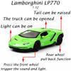 Alloy Collectible Green Lambo Toy Cars Model Pull Back Vehicles Diecast with Light & Sound view 2