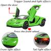 Alloy Collectible Green Lambo Toy Cars Model Pull Back Vehicles Diecast with Light & Sound view 3