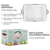 Easter Day Bunny Tail Eggs Storage Basket Fabric Laundry Baskets Happy Easter Rabbit Spring Storage Boxes Organizer Bag for Baby Cloth Dog Toy Book Storage Cubes Shelf Closet Bins 16128 Inches view 3