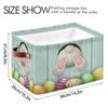Easter Day Bunny Tail Eggs Storage Basket Fabric Laundry Baskets Happy Easter Rabbit Spring Storage Boxes Organizer Bag for Baby Cloth Dog Toy Book Storage Cubes Shelf Closet Bins 16128 Inches view 4