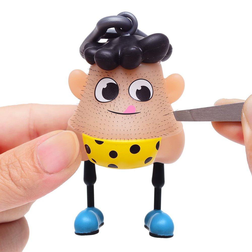Angel's Wonderland Polka Blackheads Remover Toy,14+ Skin Picking Fidget Toys,Pimple Popper Toys as Fun Gag Novelty Gifts,Stress Relief Toy Hair Pulling,Anti Anxiety Toys Weird Silver Gray Keychain