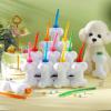 Eaasty 12 Pcs Dog Bone Cups with Straws and Lids 10oz Plastic Reusable Dog Bone Shaped Puppy Cups Set for Kids Birthday Party Gifts view 2