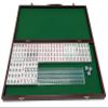 Erencook Miniature Chinese Mahjong Game Set with Foldable Table 144 Mini-Tiles, Case and Accessories Travel Set,Chinese Classic Tile Games Mini Mahjong 24mm (Blue) view 2