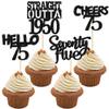 Gyufise 24 Pack Black Glitter 75 Cupcake Toppers Straight Outta 1950 Seventy Five Hello 75 Cheers to 75 Years Birthday Cupcake Picks for 75th Birthday Anniversary Cake Decorations Supplies view 1