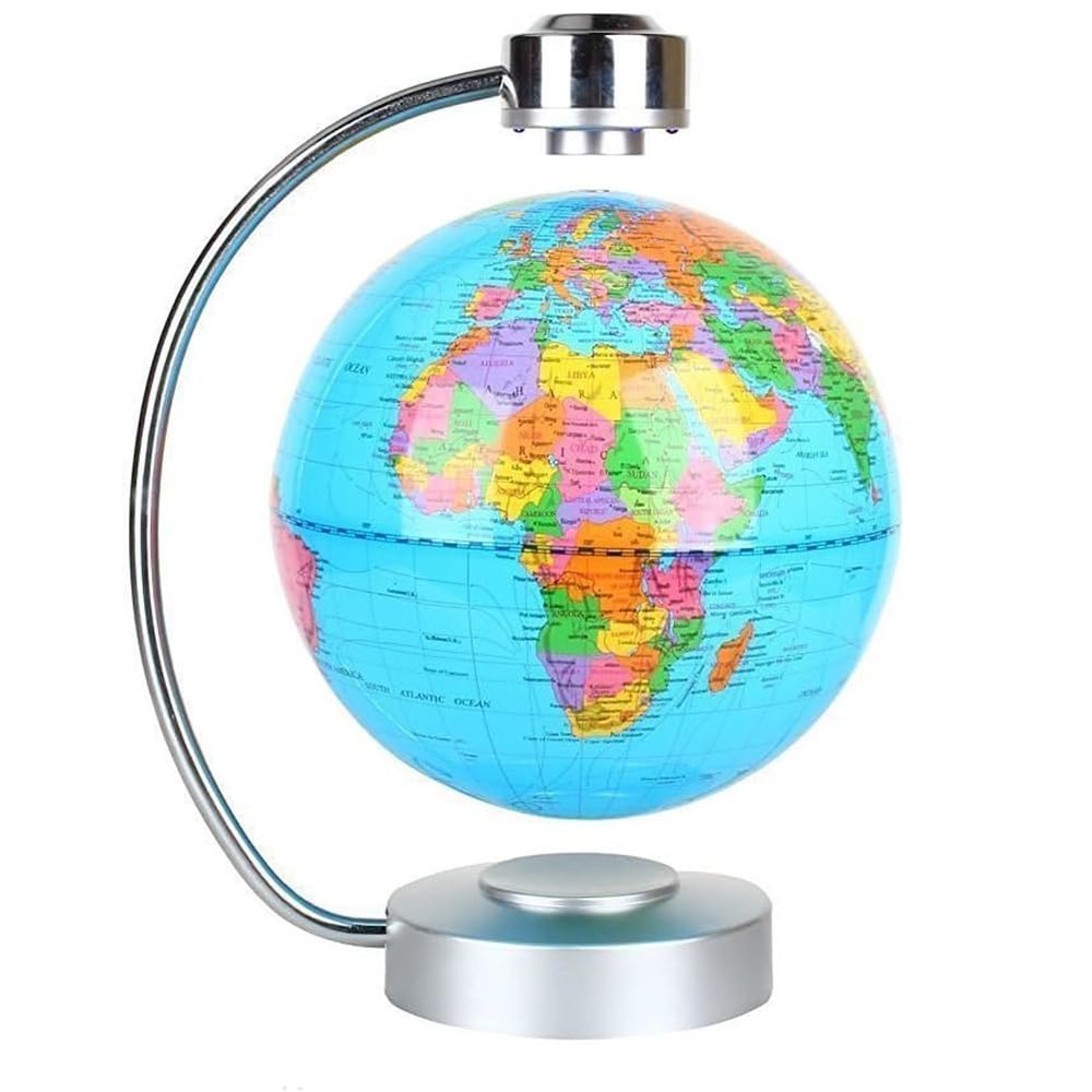Magnetic Levitation Floating Globe NHSUNRAY 8'' Levitation Rotating Ball LED Illuminated World Map Earth for Desktop Office Home Decor (Navy Blue)