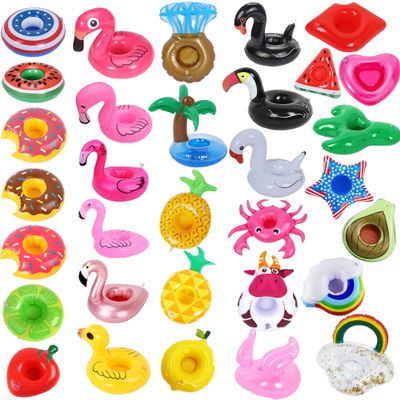 32 Pack Inflatable Drink Holders, Drink Floats Inflatable Pool Cup Holder Coasters for Pool Party