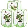 Antoll 3Pcs 24" M Size Green Butterfly Habitat Cage, Monarch Butterfly Habitat, Butterfly Cage for Caterpillars, Flying Insect Mesh Cage, Outdoor Observation Plant, Pop-Up Open Size: 16"x16"x24" view 1