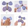 LRGKMCWTOB Toy Magic Flying Butterfly Wind Up Butterfly Rubber Band Wedding Birthday Gift Party Classic Novelty Gag Toy Gift Colorful Bookmark Playing Christmas New Year (2 Random Colors) view 2