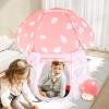 Play Tent for Kids Pop UpTent Indoor Outdoor Boys and Girls Playhouse with Exquisite Design for Imaginative Mushroom Tent by CRAWLBO Patented(Pink/Large) view 2