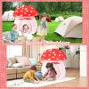 Play Tent for Kids Pop Up Tent Indoor Outdoor Boys and Girls Playhouse with Exquisite Design for Imaginative Mushroom Tent by CRAWLBO Patented(RED/Large) view 4