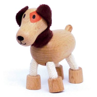 Dog Wooden Animal Toys for Toddler, Fun and Posable Wooden Farm Toy, Wooden Toys, Wood Farm Animals, Early Education Boys and Girl, Bendable Figures Farm Toys Set