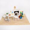 8Pcs 12 and 7.5 Inch Dollhouse Diameter Miniature Weaving Round and Square Rug Miniature Carpets for Mini House Decor view 3