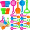 40 Pcs 5.5 Inch Mini Beach Sand Shovels Colorful Plastic Rake Sand Shovel Sifter Beach Toys for Teens Boys Girls Party Backyard Garden Shoveling Sand and Snow, 4 Styles view 1