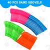 40 Pcs 5.5 Inch Mini Beach Sand Shovels Colorful Plastic Rake Sand Shovel Sifter Beach Toys for Teens Boys Girls Party Backyard Garden Shoveling Sand and Snow, 4 Styles view 2