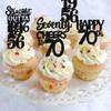 30PCS Black 70th Birthday Cupcake Toppers Glitter Seventy Happy 70th Straight Outta 1956 Cupcake Picks for Cheers to 70 Years Birthday Anniversary Retirement Party Cake Decorations Supplies view 3