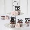 30PCS Black 30th Birthday Cupcake Toppers Glitter Thirty Happy 30th Straight Outta 1996 Cupcake Picks for Cheers to 30 Years 30th Birthday Wedding Anniversary Party Decoration Supplies view 3