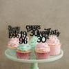30PCS Black 30th Birthday Cupcake Toppers Glitter Thirty Happy 30th Straight Outta 1996 Cupcake Picks for Cheers to 30 Years 30th Birthday Wedding Anniversary Party Decoration Supplies view 4
