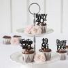 30PCS Black 40th Birthday Cupcake Toppers Glitter Forty Happy 40th Straight Outta 1986 Cupcake Picks for Cheers to 40 Years 40th Birthday Wedding Anniversary Party Decorations Supplies view 3