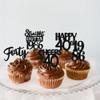 30PCS Black 40th Birthday Cupcake Toppers Glitter Forty Happy 40th Straight Outta 1986 Cupcake Picks for Cheers to 40 Years 40th Birthday Wedding Anniversary Party Decorations Supplies view 4