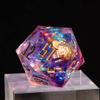 Cusdie Single D20 DND Dice with Sharp Edges and Glitter Foil Inclusions, 20 Sided D&D Dice, 33mm Handcrafted, for Role Playing Game (Pink) view 3