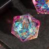 Cusdie Single D20 DND Dice with Sharp Edges and Glitter Foil Inclusions, 20 Sided D&D Dice, 33mm Handcrafted, for Role Playing Game (Pink) view 4