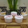 30PCS Black 20th Birthday Cupcake Toppers Glitter Twenty Happy 20th Straight Outta 2006 Cupcake Picks for Cheers to 20 Years Birthday Wedding Anniversary Party Cake Decorations Supplies view 3
