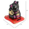 Odorkle Solar Luck Cat Statue ABS Engineering Plastic Shell Good Luck Wealth Welcoming Cat Ornaments Solar Powered Cat Dashboard Decorations (Black) view 4