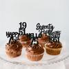 30PCS Black 75th Birthday Cupcake Toppers Glitter Seventy Five Happy 75th Straight Outta 1951 Cupcake Picks for Cheers to 75 Years Birthday Anniversary Party Cake Decorations Supplies view 3