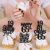 30PCS Black 65th Birthday Cupcake Toppers Glitter Sixty Five Happy 65th Straight Outta 1961 Cupcake Picks for Cheers to 65 Years Birthday Anniversary Party Cake Decorations Supplies view 3