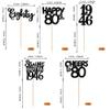 30PCS Black 80th Birthday Cupcake Toppers Glitter Eighty 80 Fabulous Happy 80 Straight Outta 1946 Cupcake Picks for 80th Birthday Anniversary Retirement Party Cake Decorations Supplies view 2