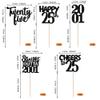 30PCS Black 25th Birthday Cupcake Toppers Glitter Twenty Five Happy 25th Straight Outta 2001 Cupcake Picks for Cheers to 25 Years Birthday Anniversary Party Cake Decorations Supplies view 2
