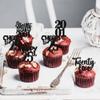 30PCS Black 25th Birthday Cupcake Toppers Glitter Twenty Five Happy 25th Straight Outta 2001 Cupcake Picks for Cheers to 25 Years Birthday Anniversary Party Cake Decorations Supplies view 3