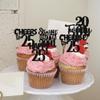 30PCS Black 25th Birthday Cupcake Toppers Glitter Twenty Five Happy 25th Straight Outta 2001 Cupcake Picks for Cheers to 25 Years Birthday Anniversary Party Cake Decorations Supplies view 4