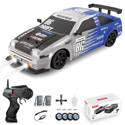 Sakeye RC Drift Car 2.4GHz 1:16 Scale 4WD High Speed Remote Control Cars Vehicle with LED Lights Two Batteries and Drifting Tires Racing Sport Toy Cars for Adults Boys Girls Kids